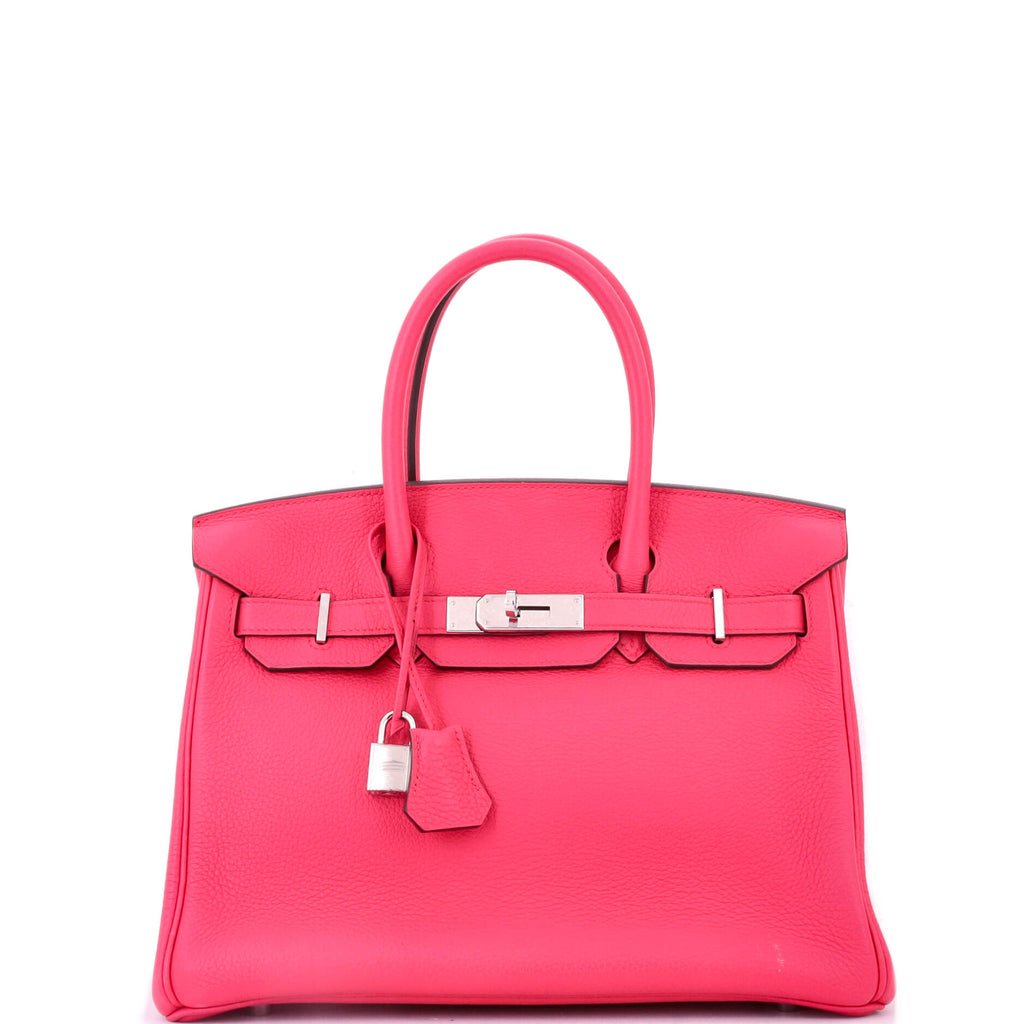 Birkin Handbag Rose Extreme Clemence with Palladium Hardware 30