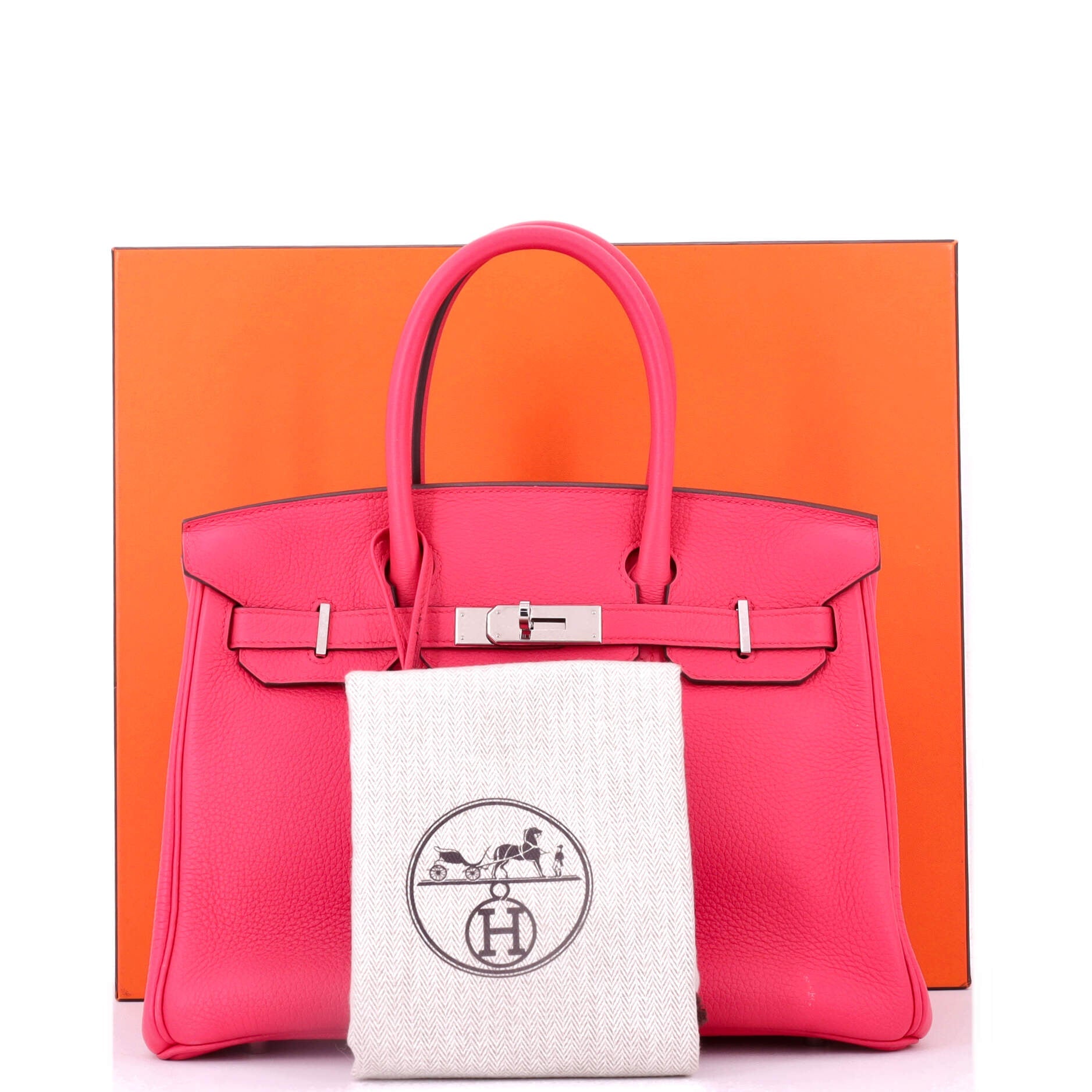 Birkin Handbag Rose Extreme Clemence with Palladium Hardware 30