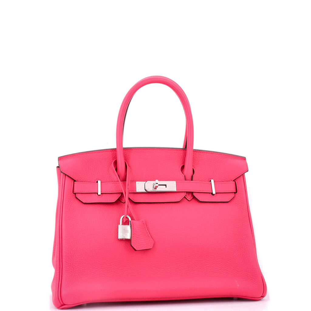 Birkin Handbag Rose Extreme Clemence with Palladium Hardware 30