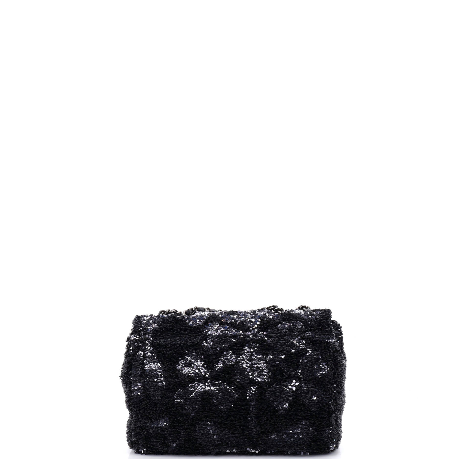 CC Clover Chain Flap Bag Sequins Small