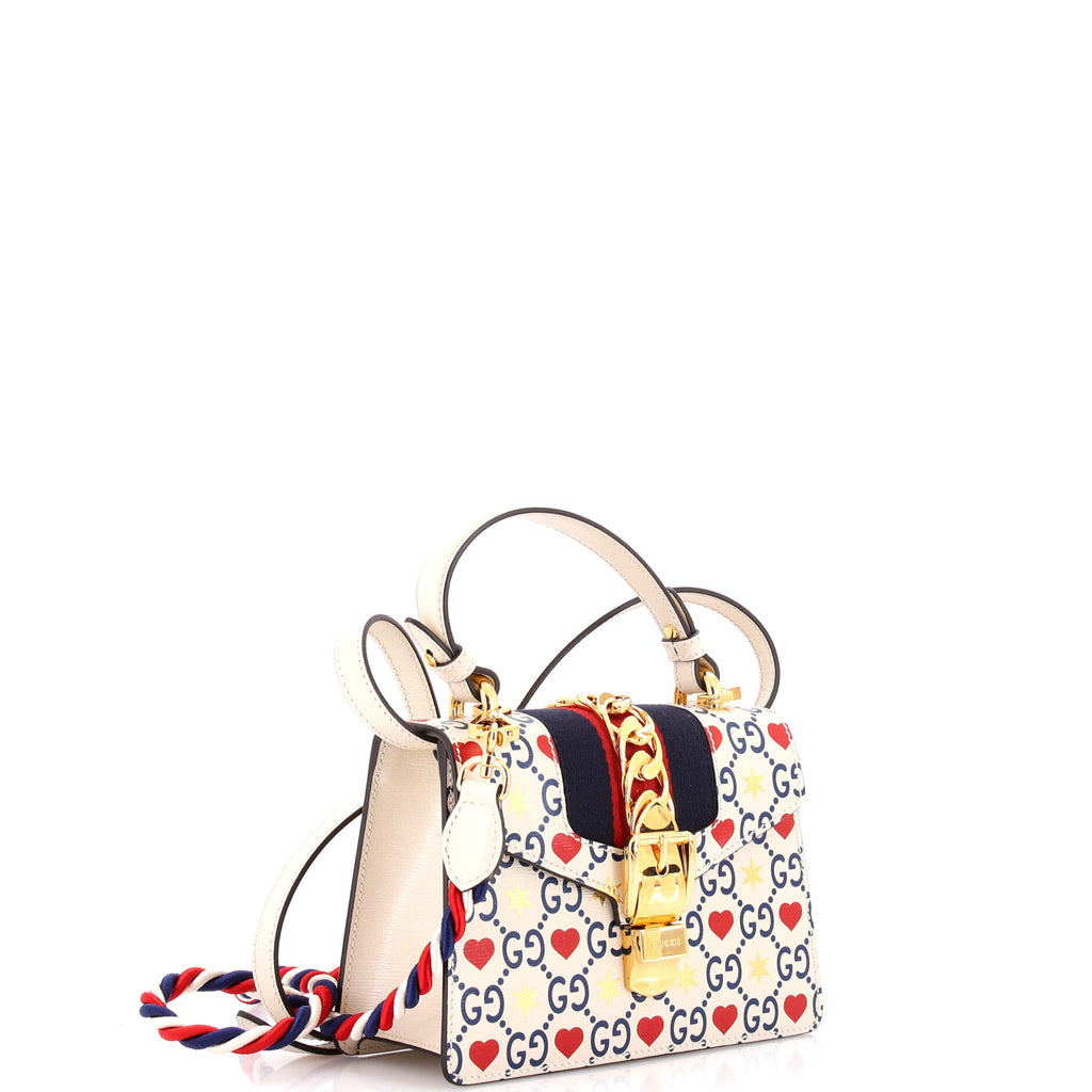Sylvie Top Handle Bag Limited Edition Valentines GG Printed Leather Mini