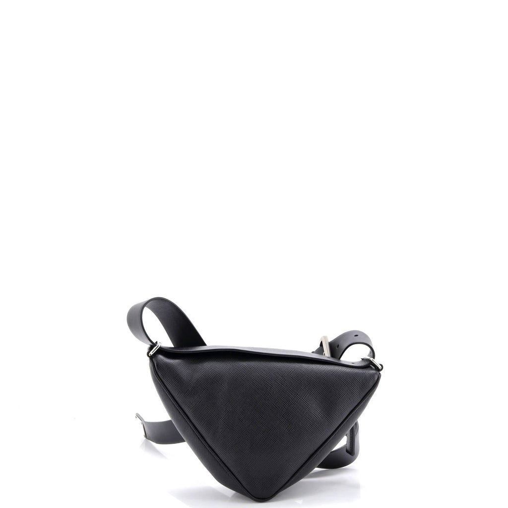 Triangle Logo Zip Around Shoulder Bag Saffiano Leather