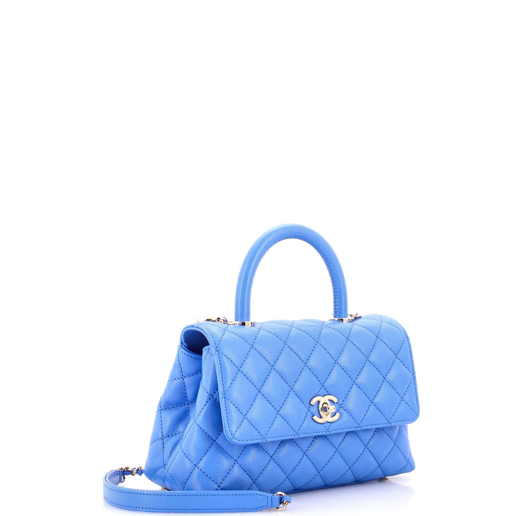 Coco Top Handle Bag Quilted Caviar Mini