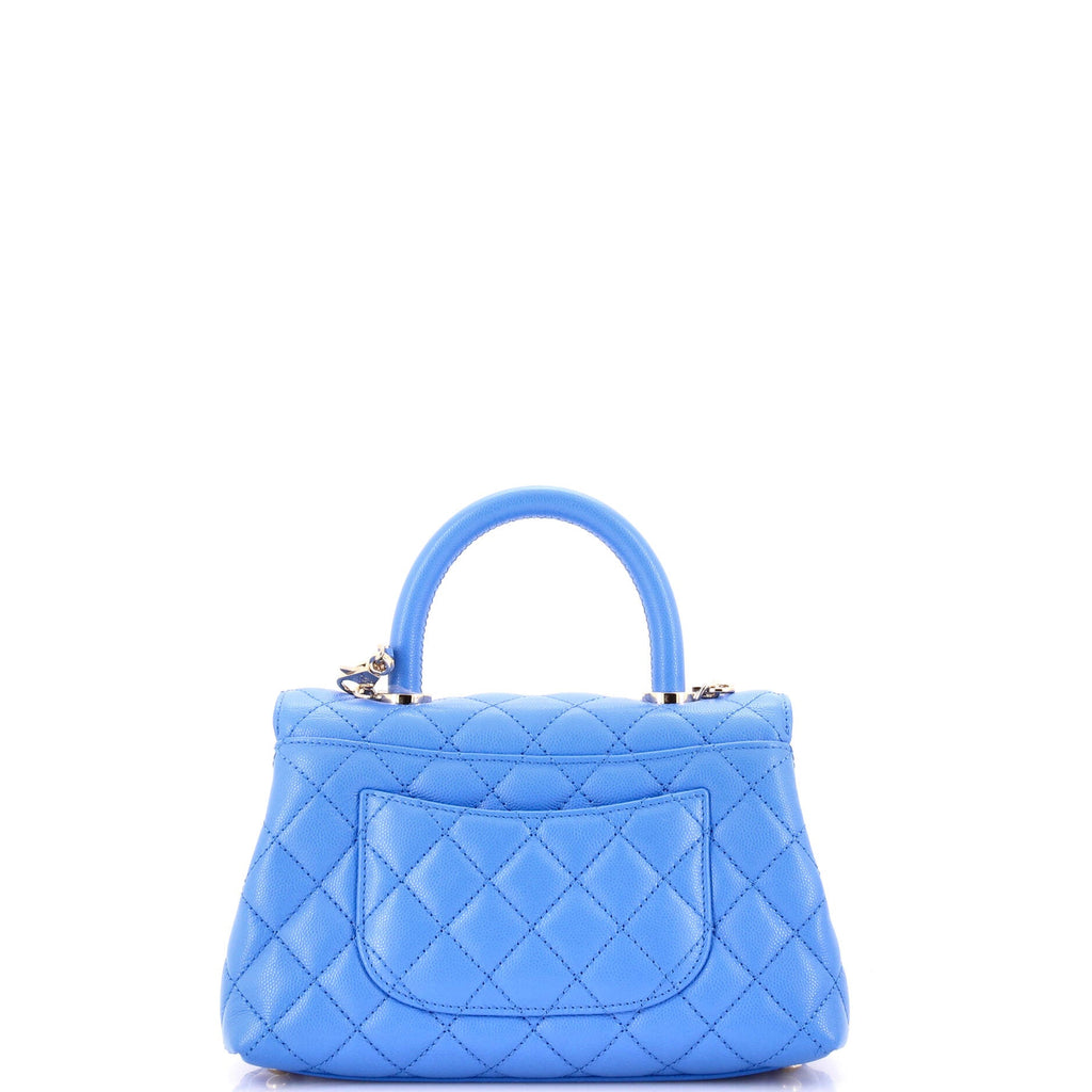 Coco Top Handle Bag Quilted Caviar Mini