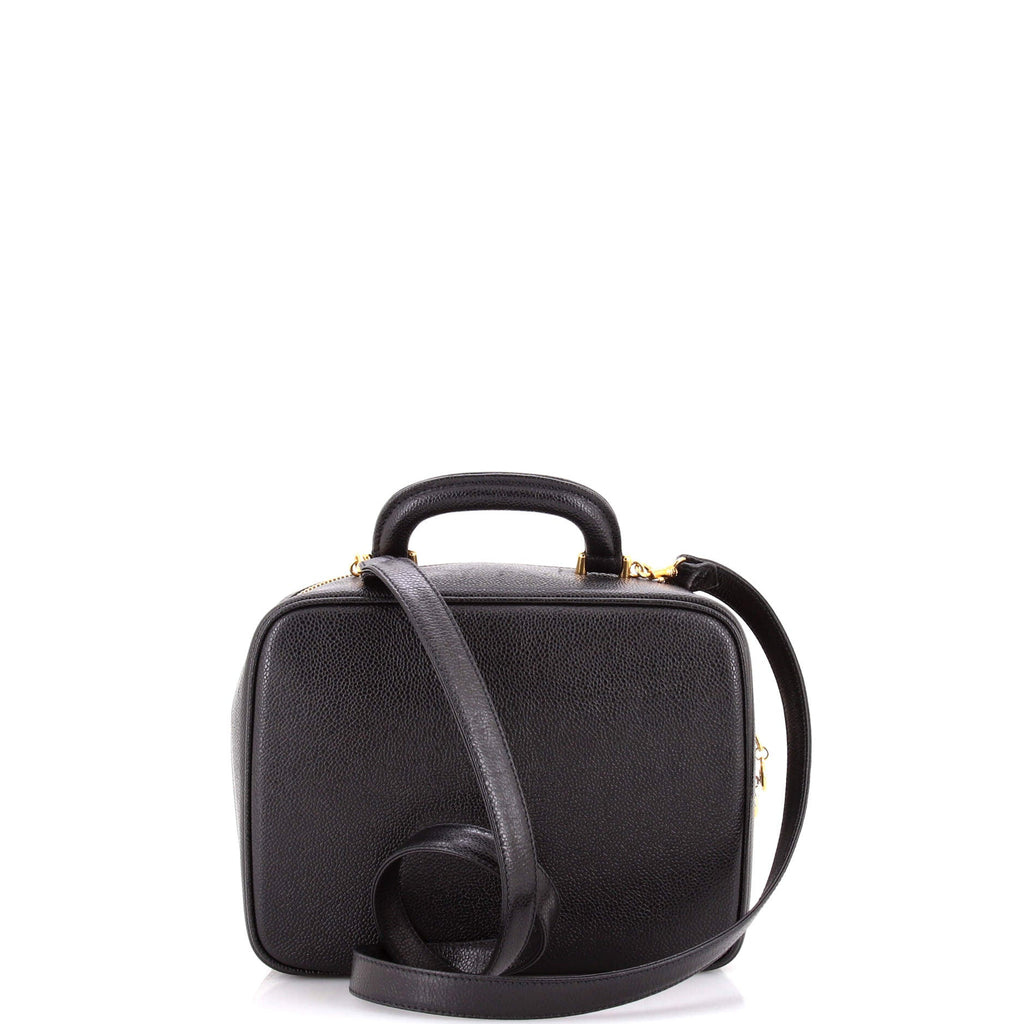 Vintage Timeless Zip Around Vanity Case Caviar Small