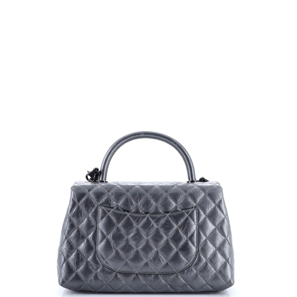 Coco Top Handle Bag Quilted Aged Calfskin Small
