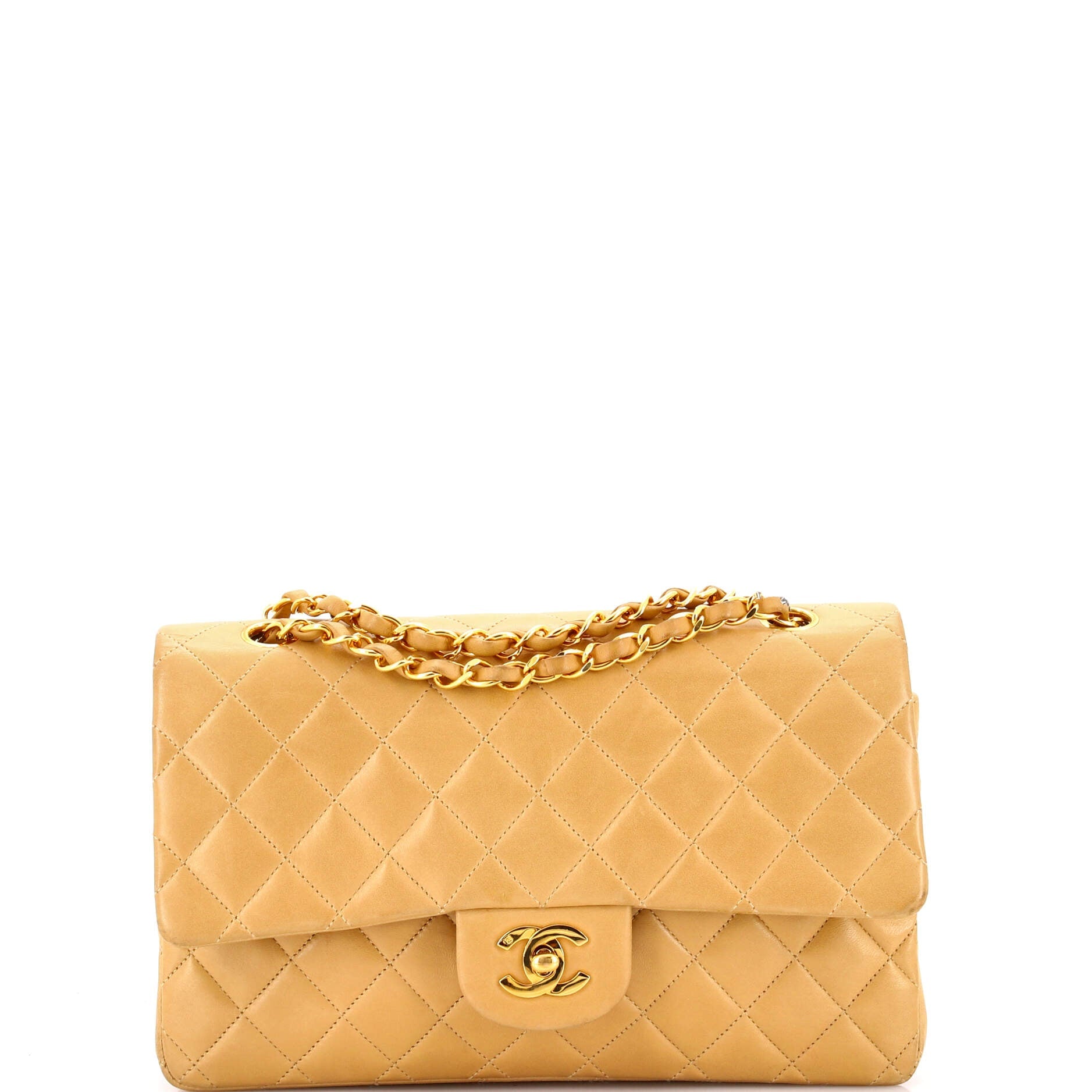 Vintage Classic Double Flap Bag Quilted Lambskin Medium