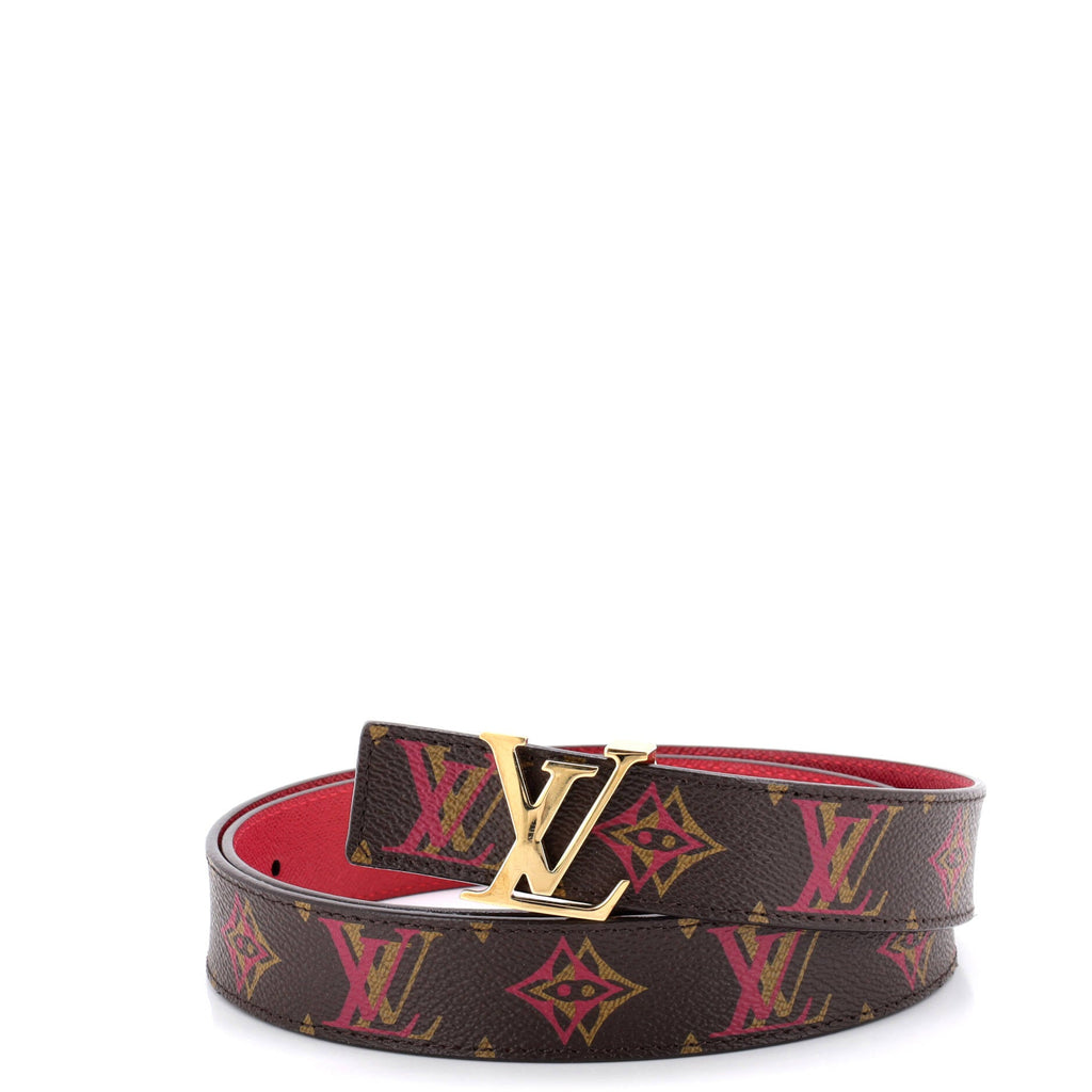 LV Initiales Reversible Belt Rainbow Monogram and Leather Thin