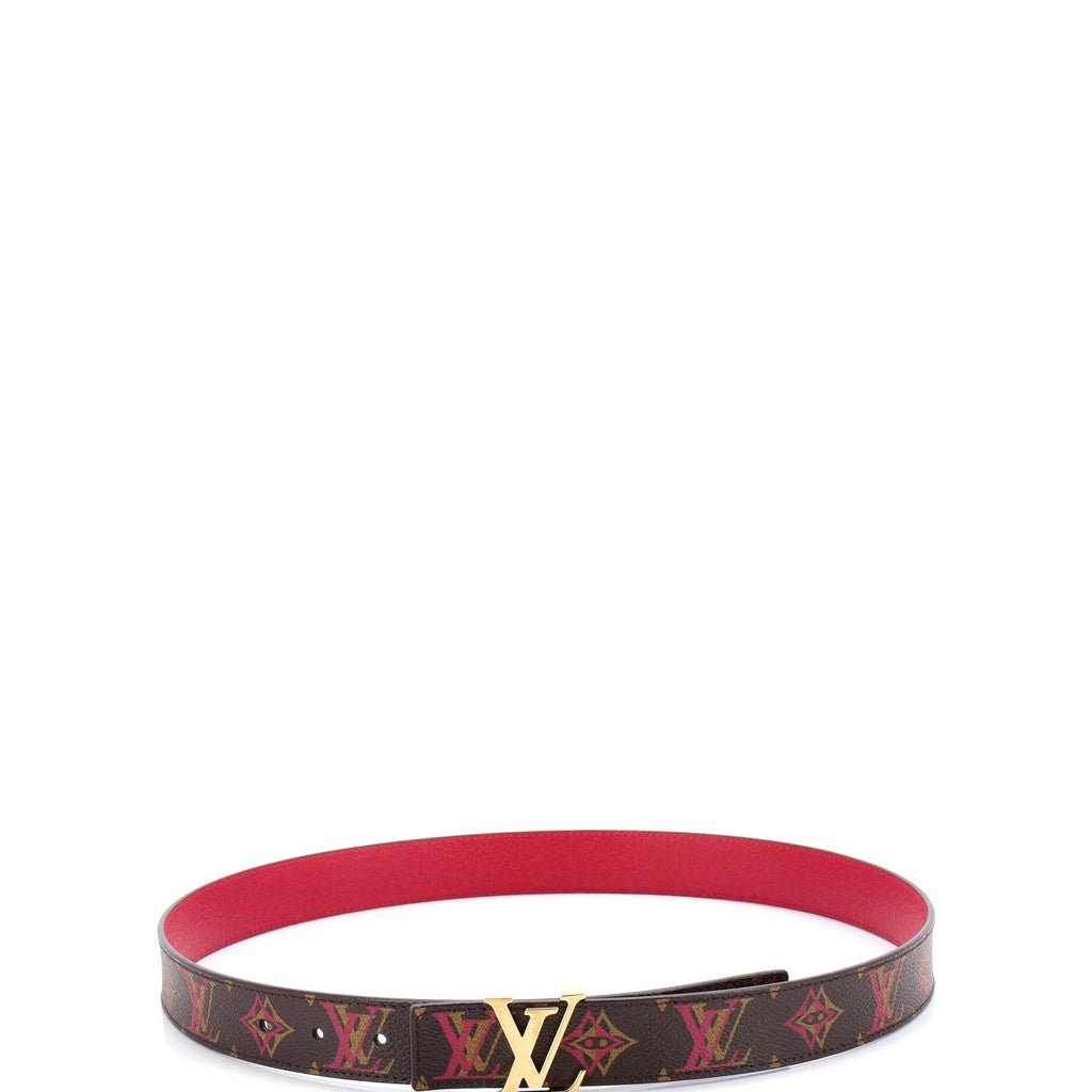 LV Initiales Reversible Belt Rainbow Monogram and Leather Thin