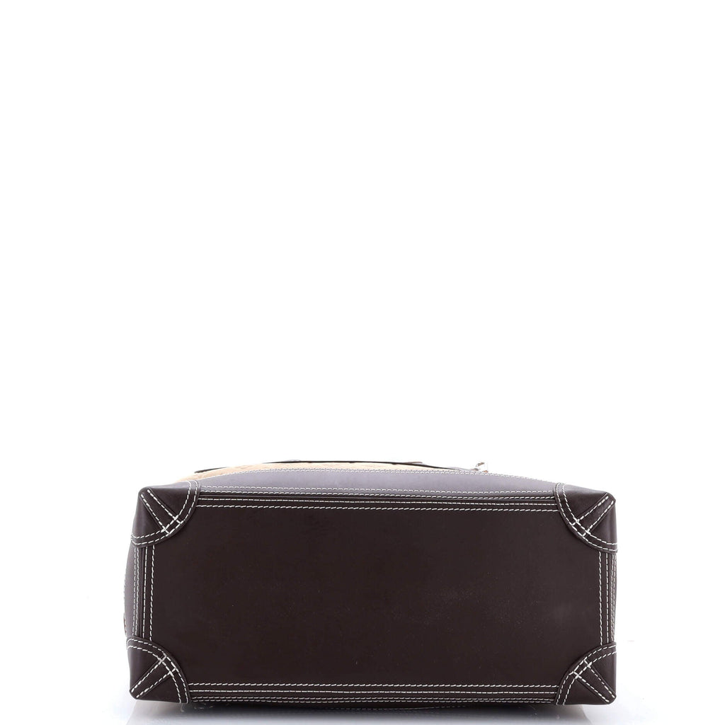 Steamer Bag Monogram Embossed Suede and Leather 40