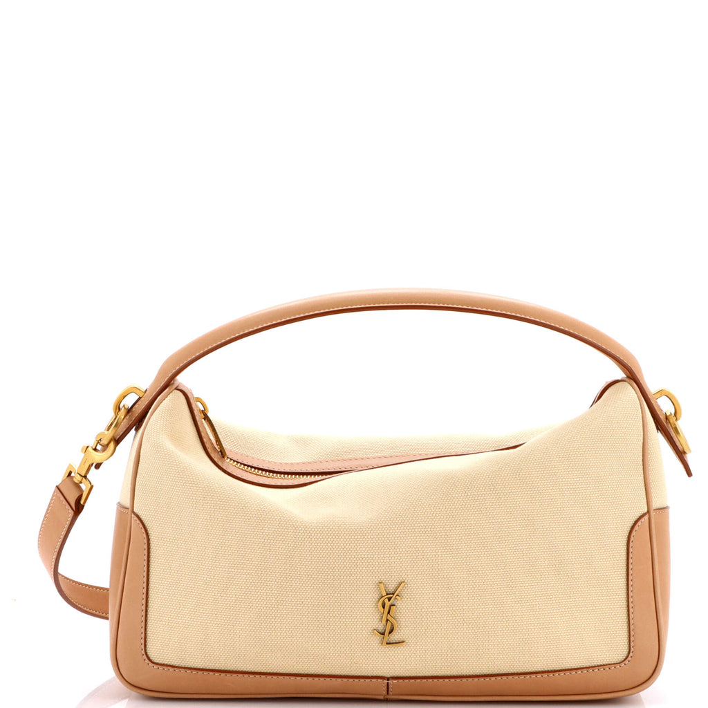 Supple Camera Top Handle Bag Canvas and Leather
