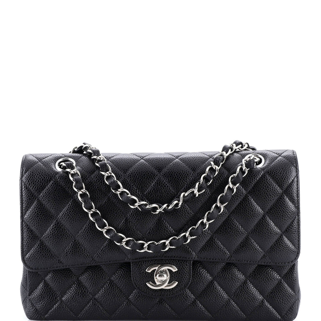 Classic Double Flap Bag Quilted Caviar Medium