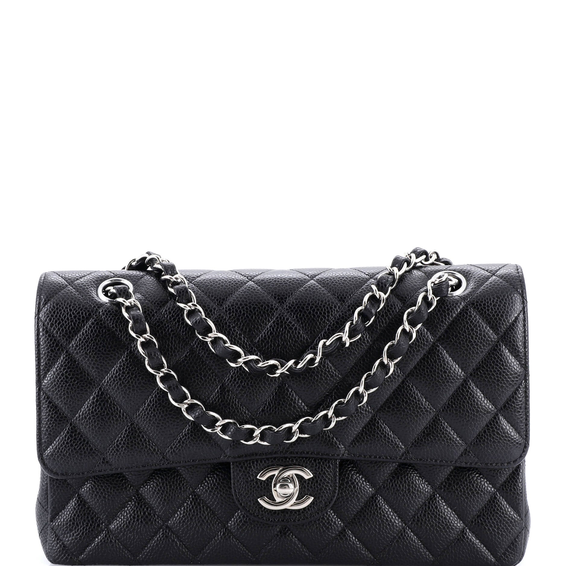 Classic Double Flap Bag Quilted Caviar Medium