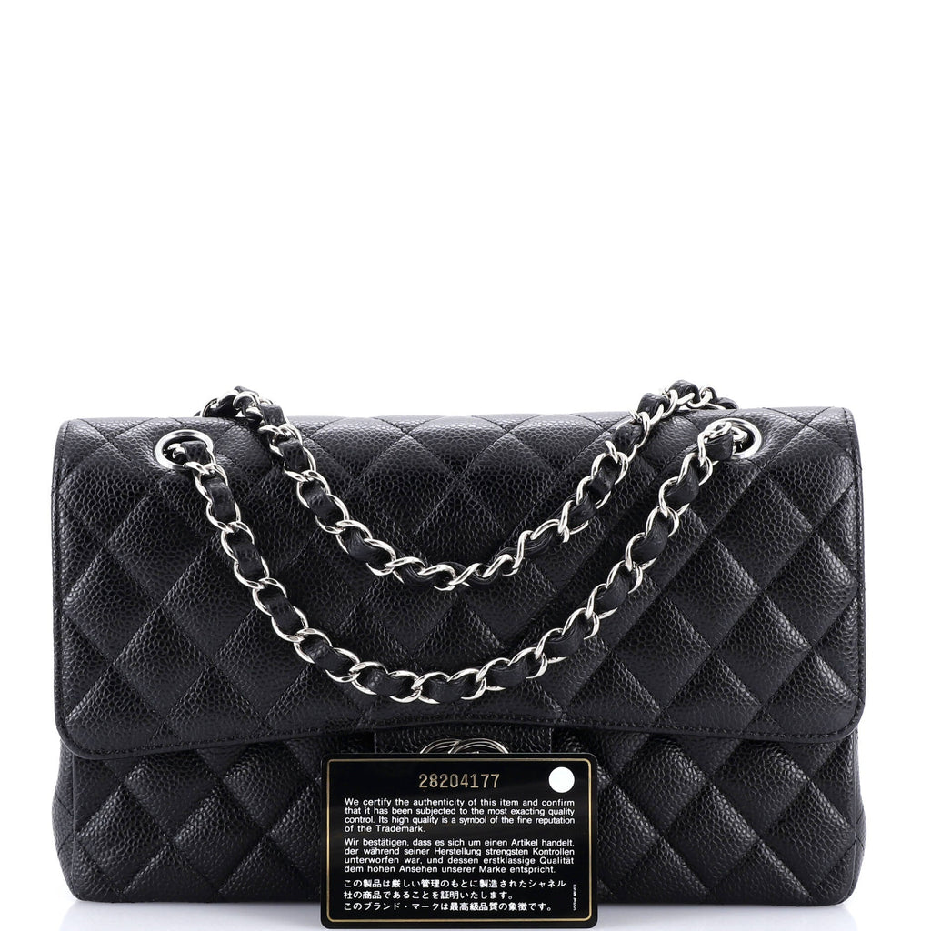 Classic Double Flap Bag Quilted Caviar Medium