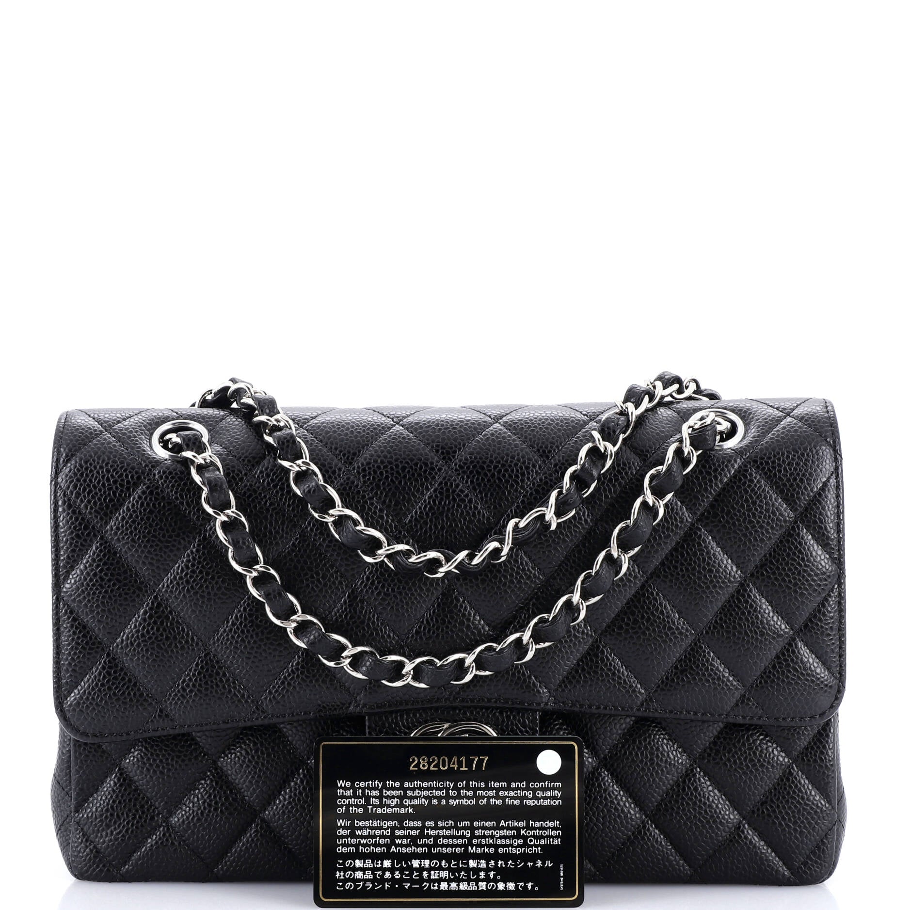Classic Double Flap Bag Quilted Caviar Medium
