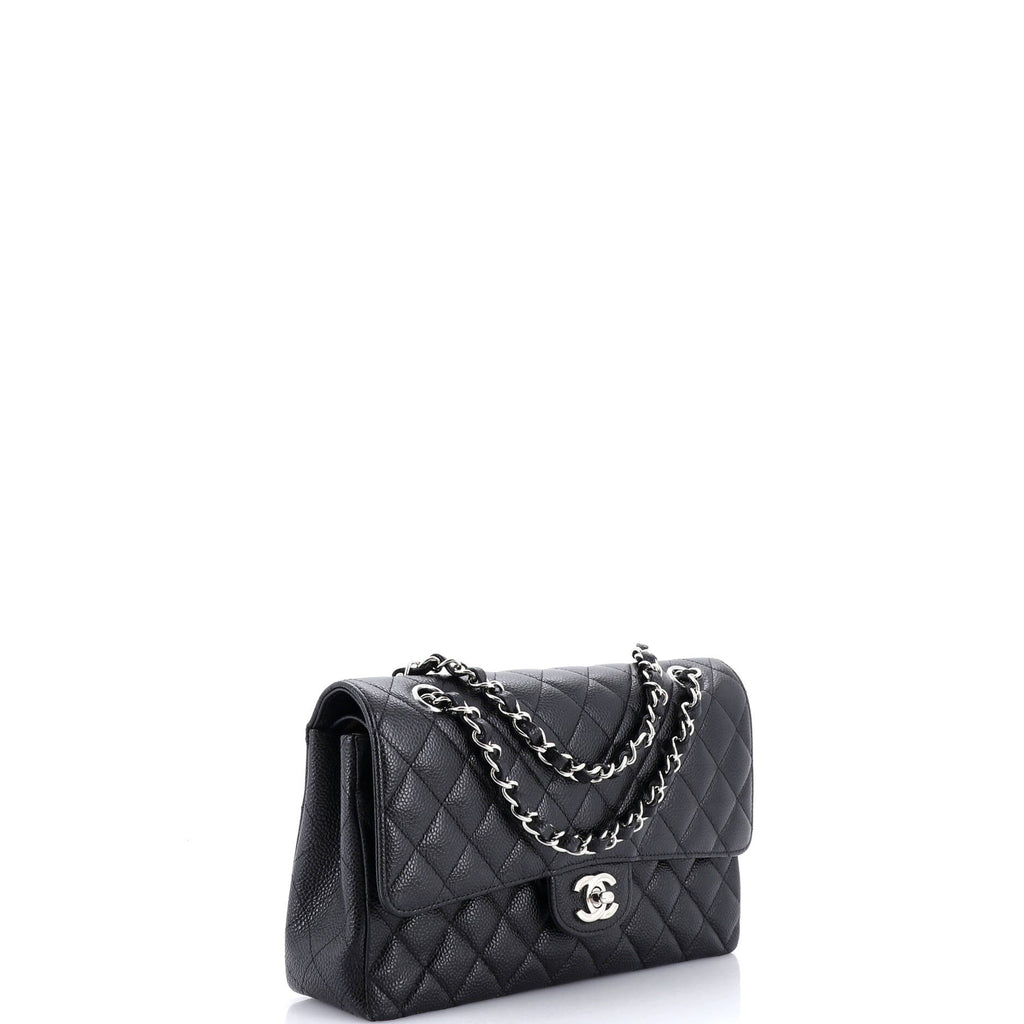 Classic Double Flap Bag Quilted Caviar Medium