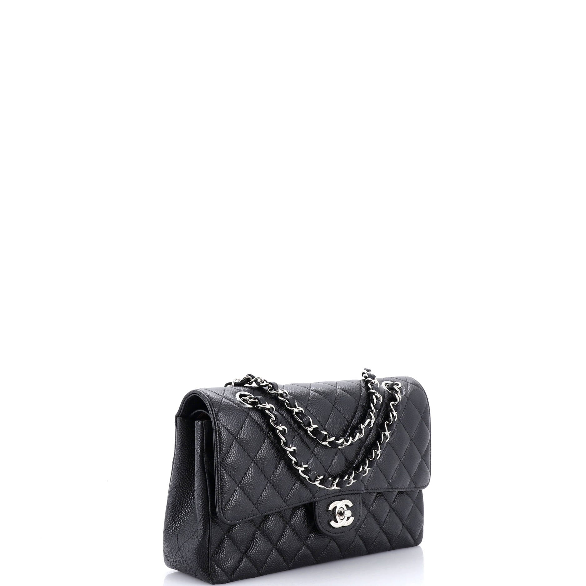 Classic Double Flap Bag Quilted Caviar Medium