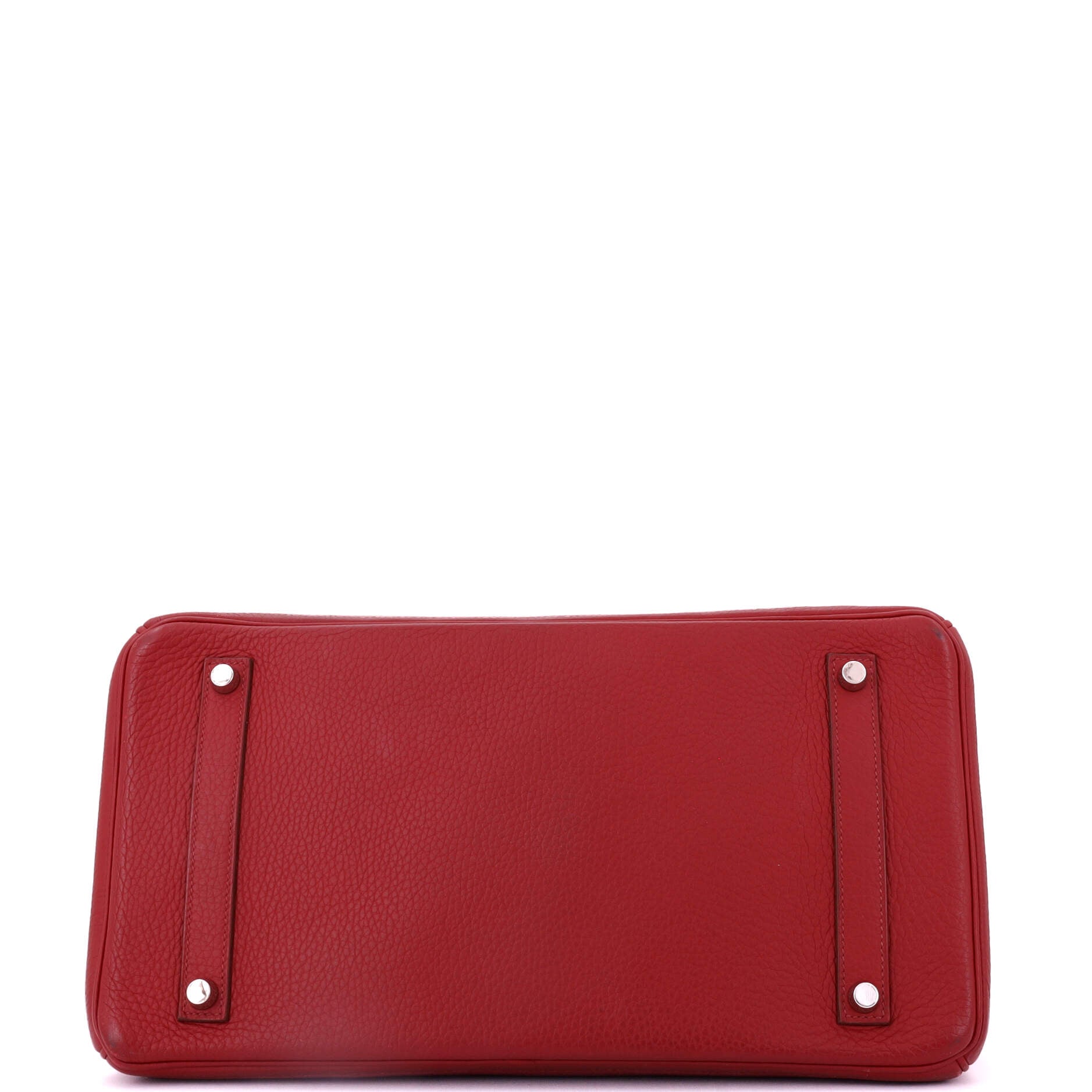 Birkin Handbag Rouge Garance Clemence with Palladium Hardware 35