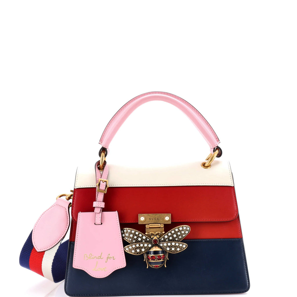 Queen Margaret Top Handle Bag Colorblock Leather Small