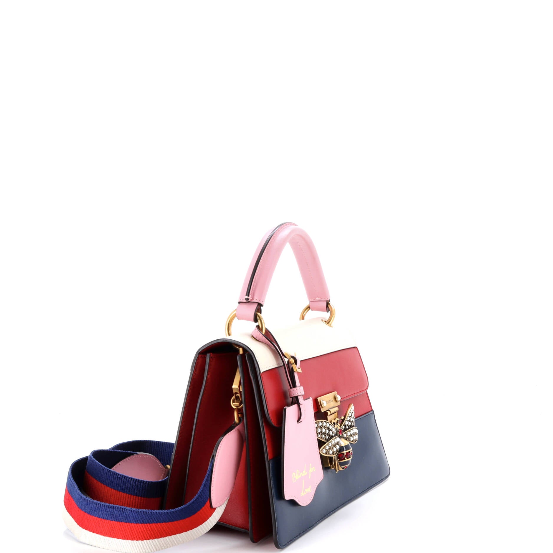 Queen Margaret Top Handle Bag Colorblock Leather Small