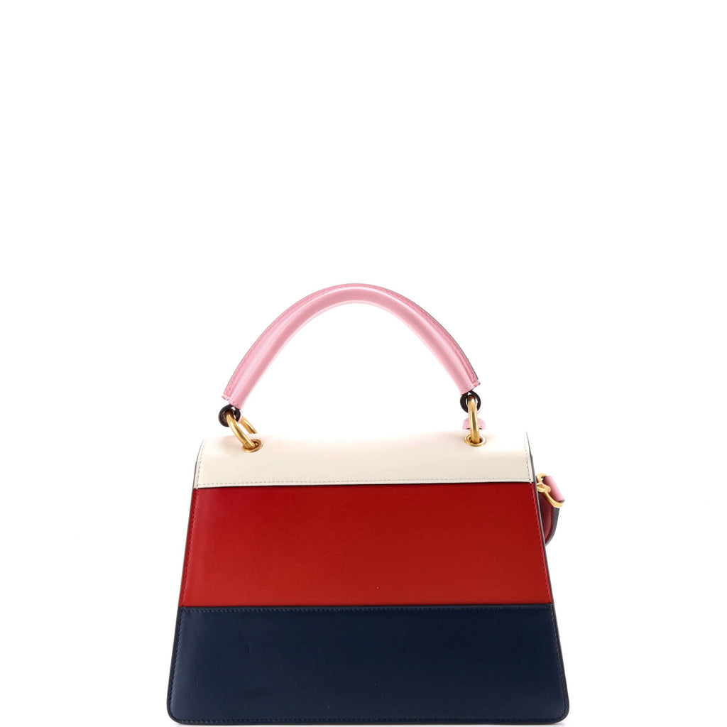 Queen Margaret Top Handle Bag Colorblock Leather Small
