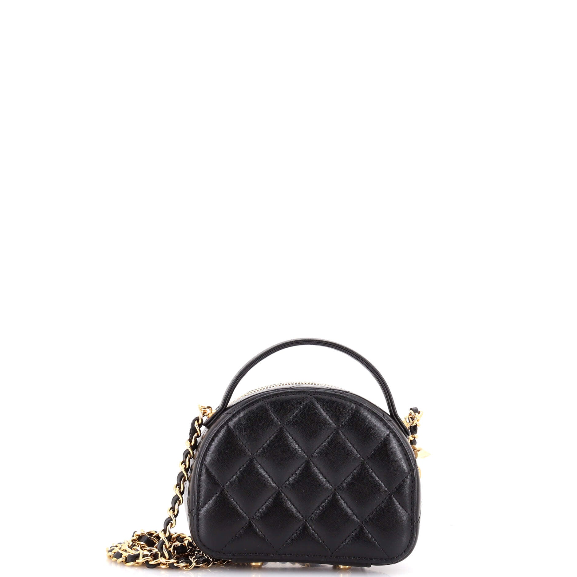Chic Riviera Vanity Case with Chain Quilted Lambskin Mini