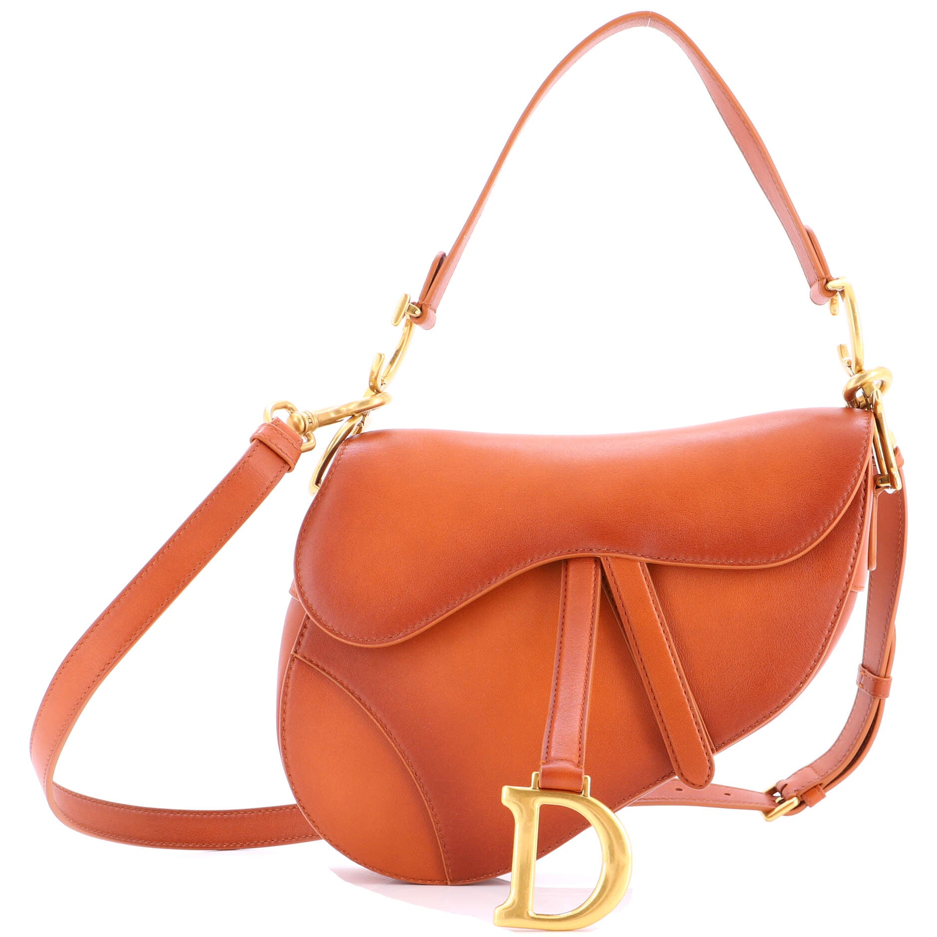 Saddle Handbag with Strap Leather Medium