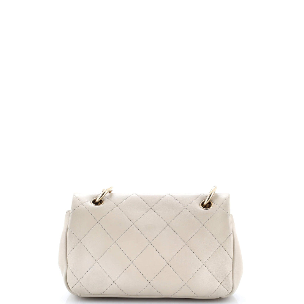 Twist Chain Enamel CC Flap Bag Quilted Lambskin Medium