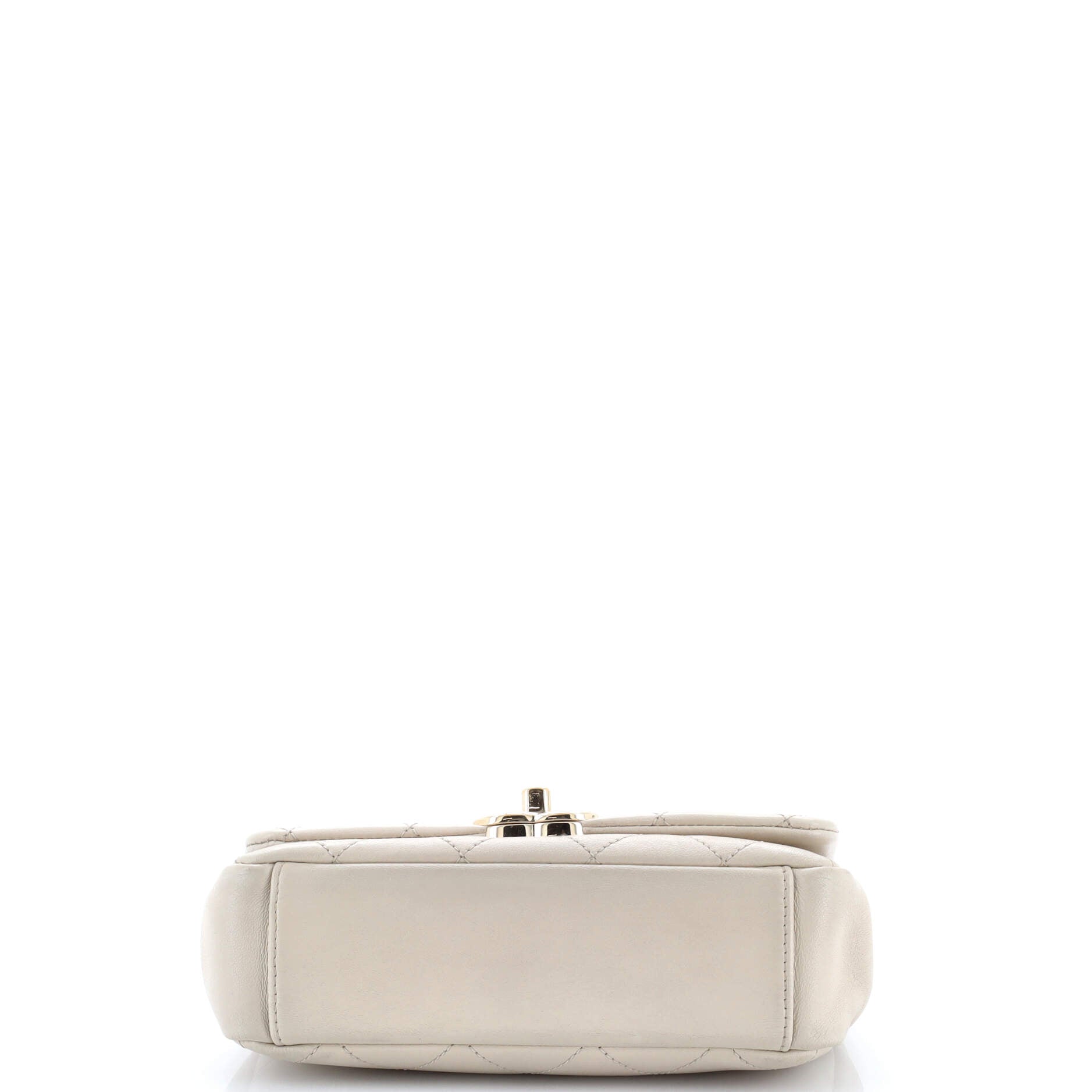 Twist Chain Enamel CC Flap Bag Quilted Lambskin Medium