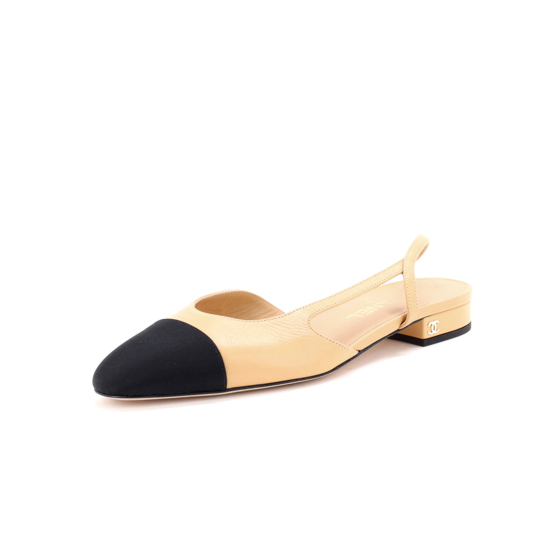 Women's Cap Toe CC Slingback Flats Leather