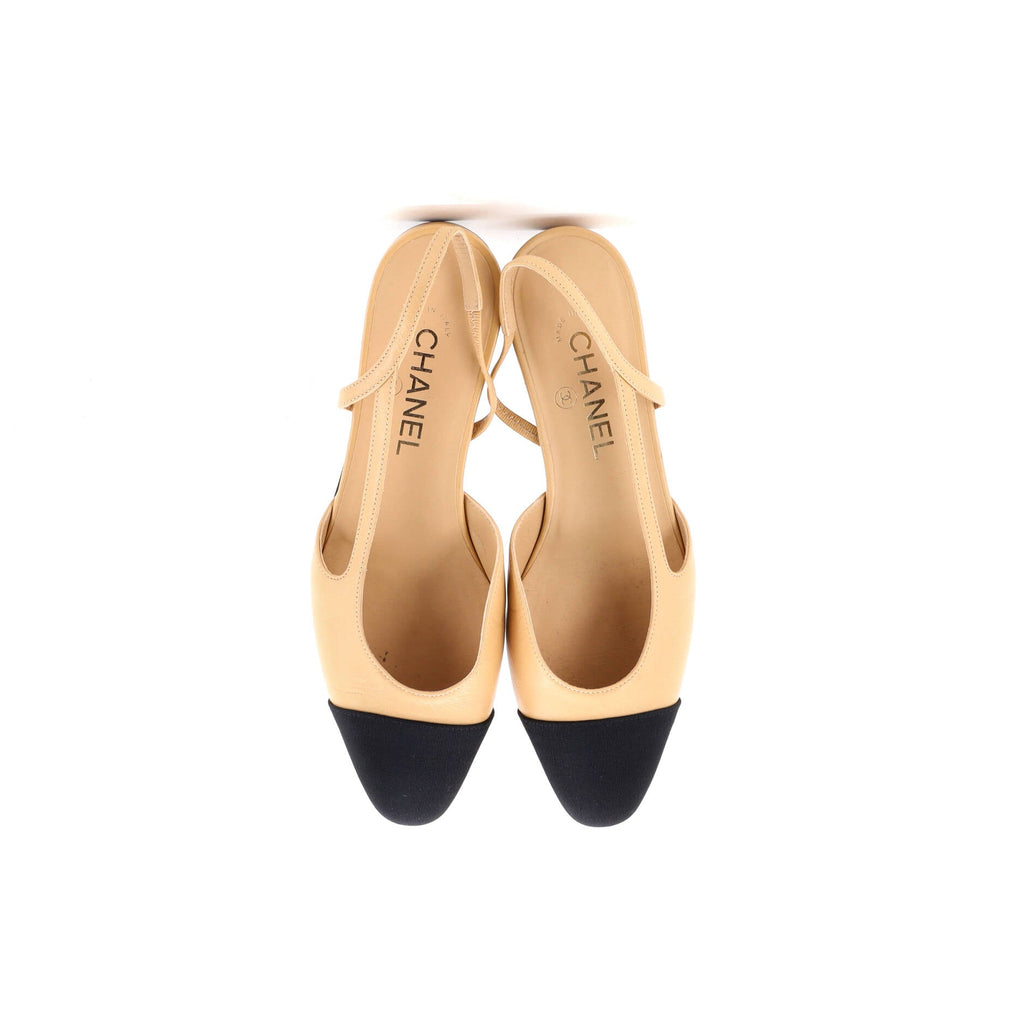 Women's Cap Toe CC Slingback Flats Leather