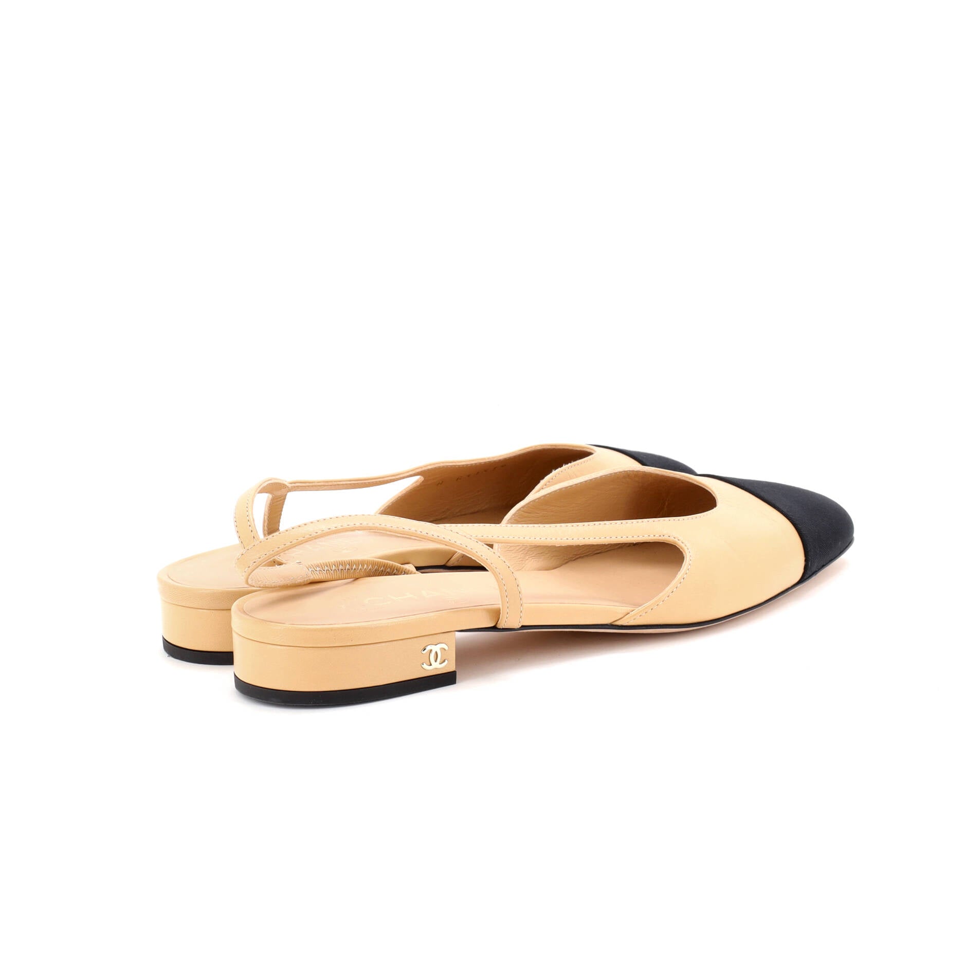 Women's Cap Toe CC Slingback Flats Leather
