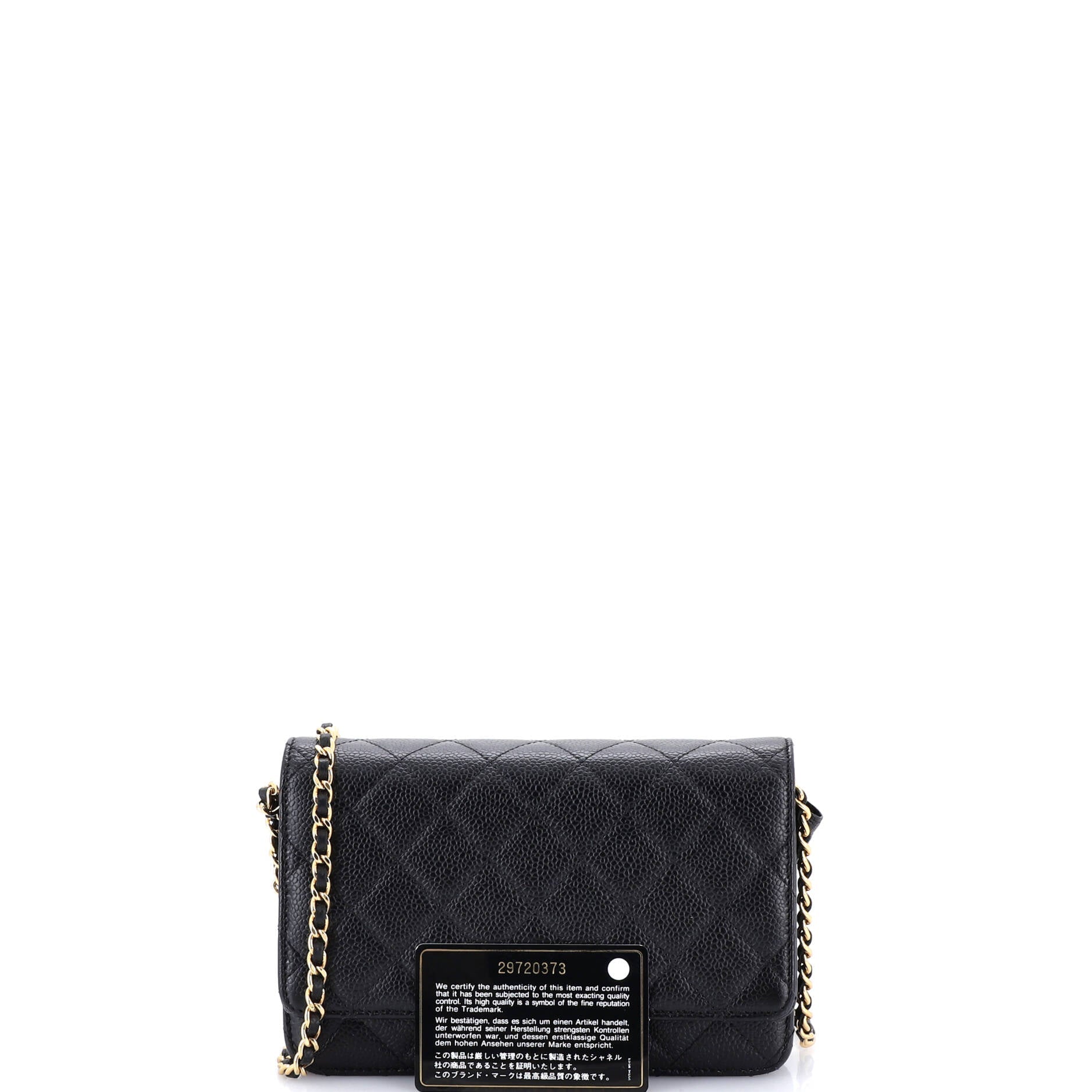 Wallet on Chain Quilted Caviar
