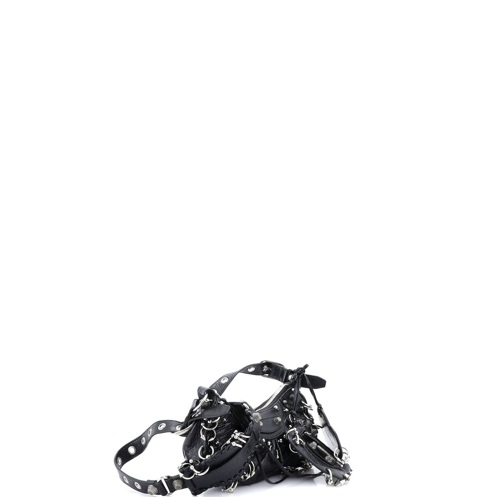 Le Cagole Giant Studs Shoulder Bag Piercing Embellished Leather XS