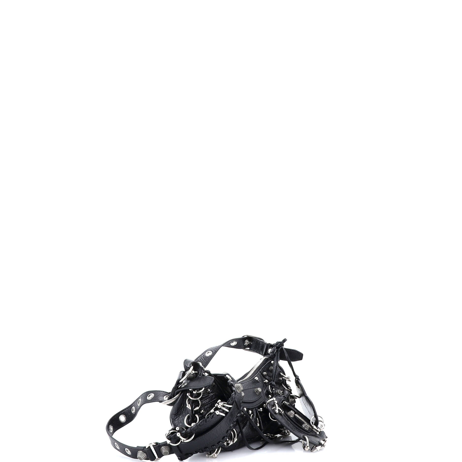 Le Cagole Giant Studs Shoulder Bag Piercing Embellished Leather XS