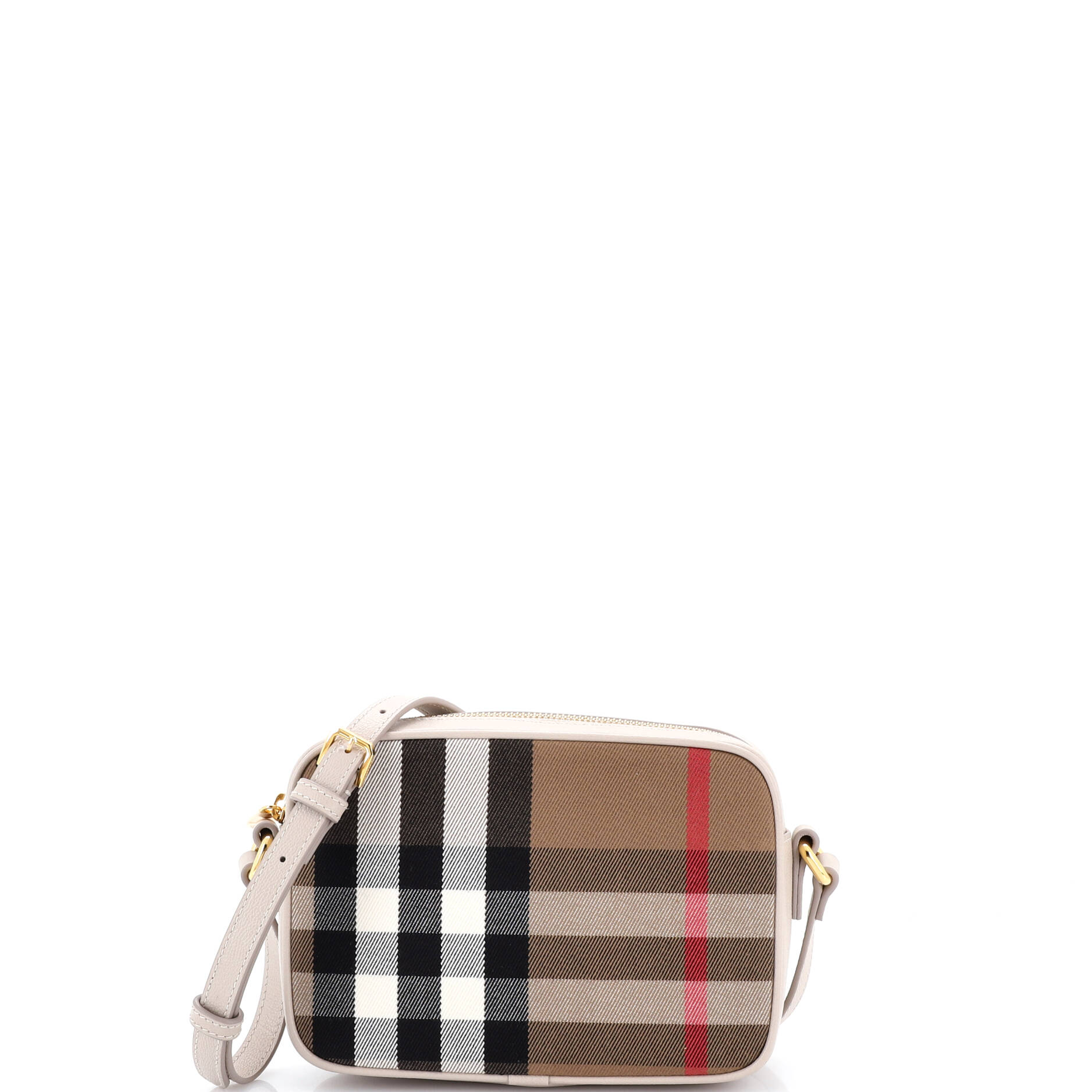 Camera Crossbody Bag Vintage Check Canvas Small