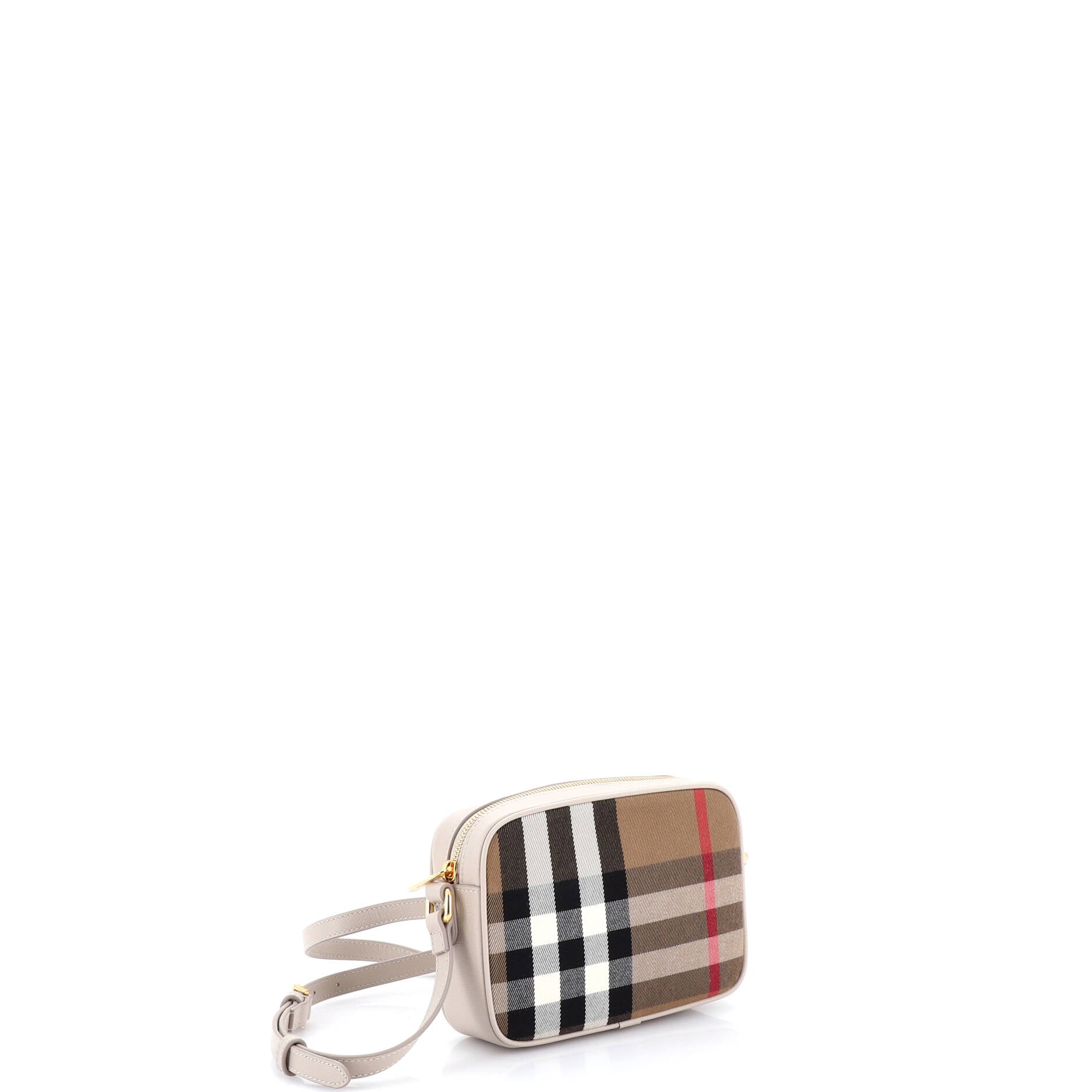 Camera Crossbody Bag Vintage Check Canvas Small