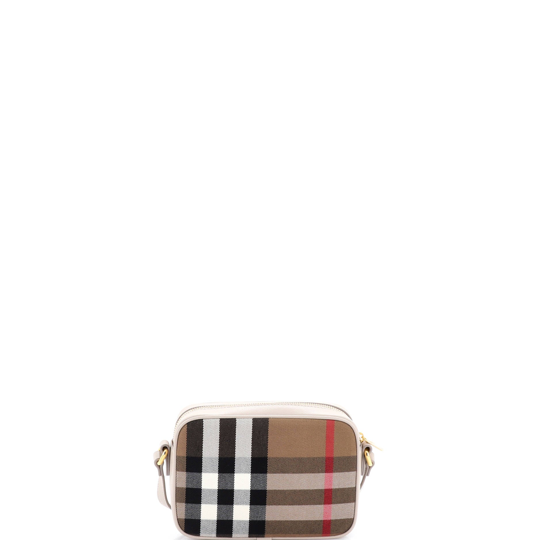 Camera Crossbody Bag Vintage Check Canvas Small