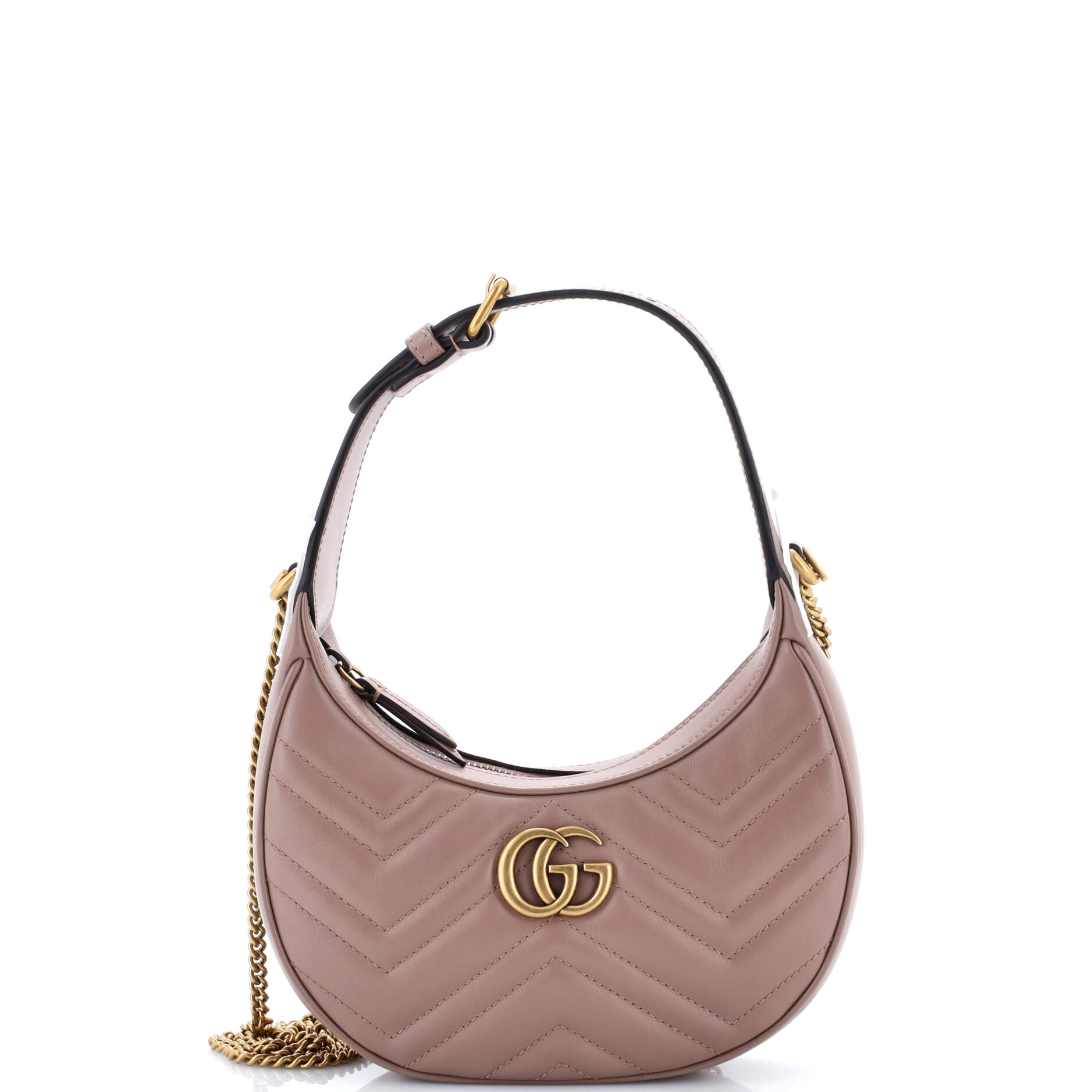 GG Marmont Half Moon Hobo Matelasse Leather Mini