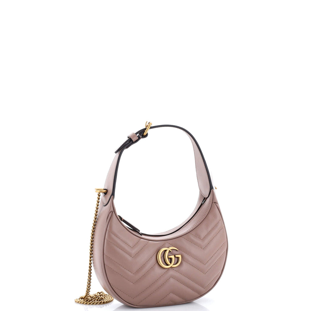 GG Marmont Half Moon Hobo Matelasse Leather Mini