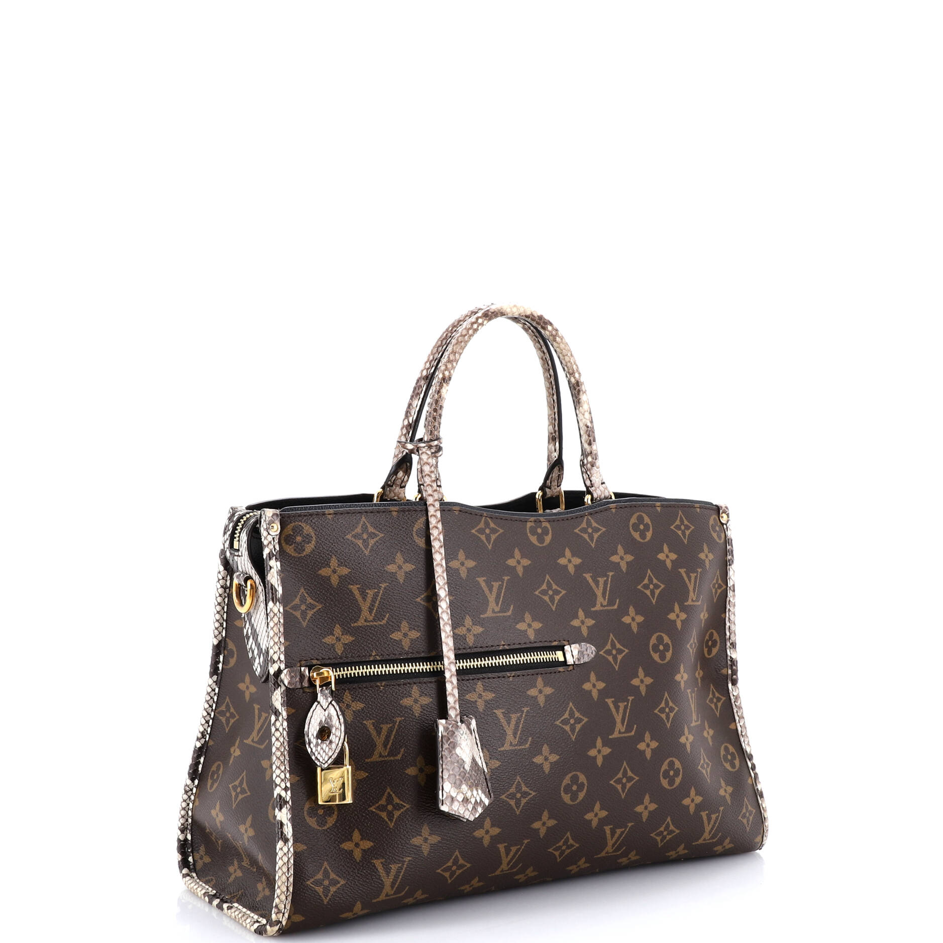 Popincourt NM Handbag Monogram Canvas with Python MM