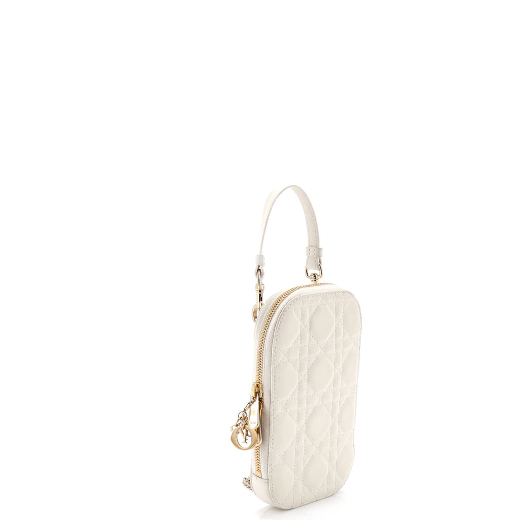 Lady Dior Phone Holder on Chain Cannage Quilt Lambskin