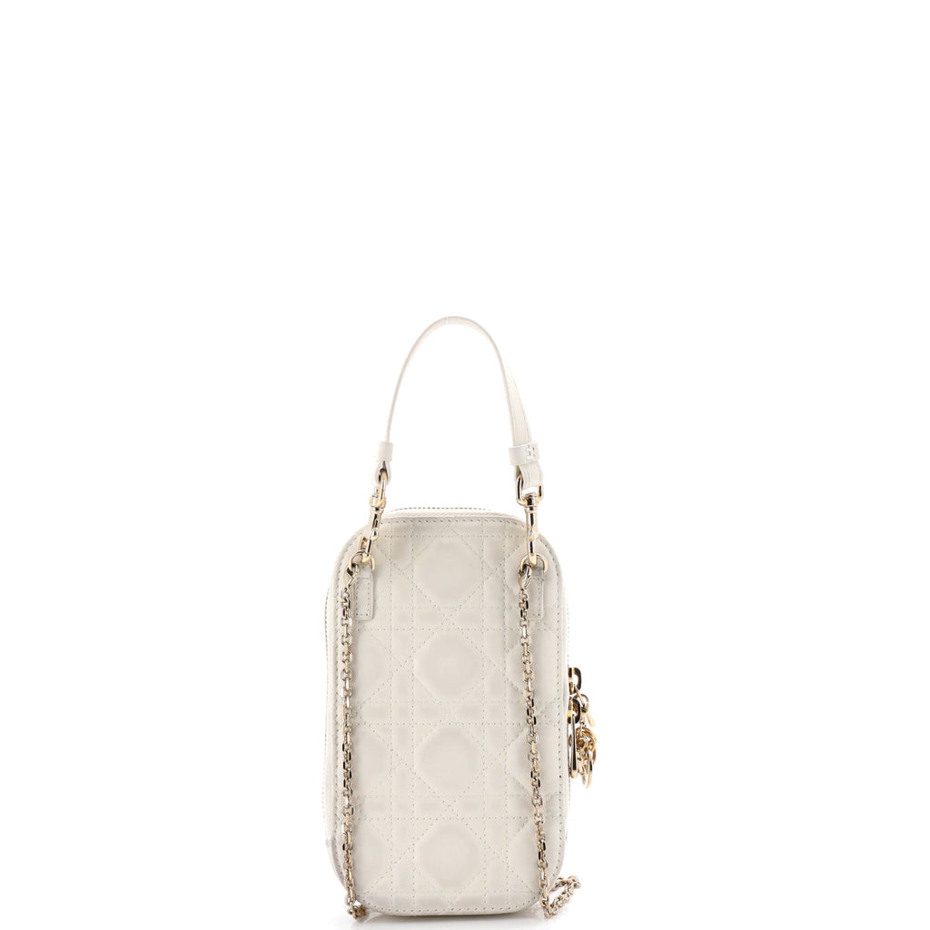 Lady Dior Phone Holder on Chain Cannage Quilt Lambskin