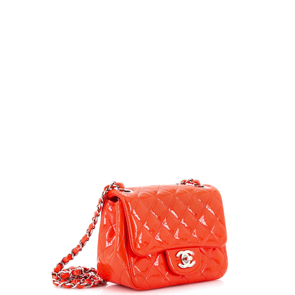 Square Classic Single Flap Bag Quilted Patent Mini