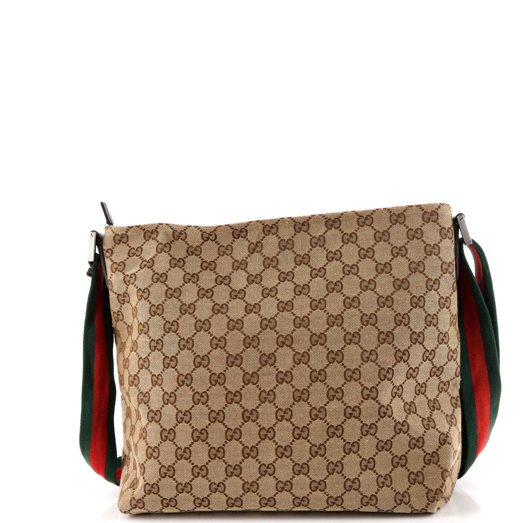 Front Pocket Web Messenger GG Canvas Medium