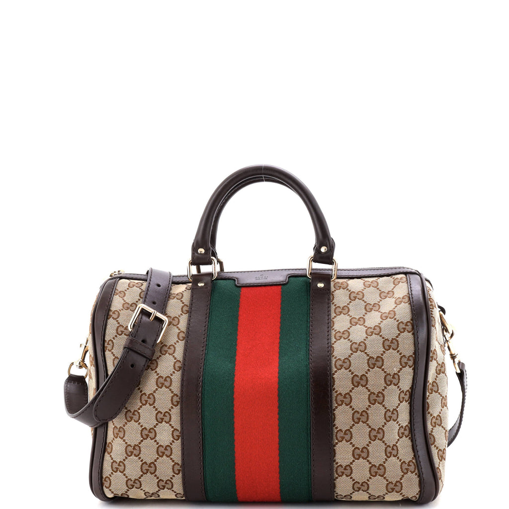 Vintage Web Boston Bag GG Canvas Medium