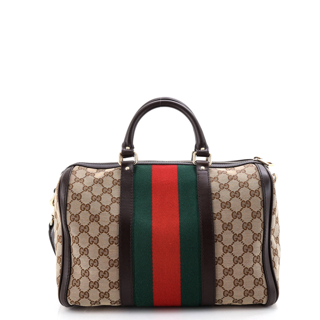 Vintage Web Boston Bag GG Canvas Medium
