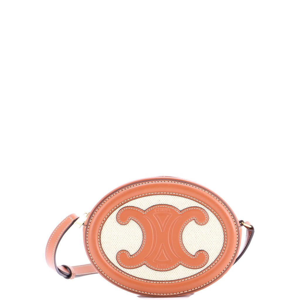 Triomphe Oval Crossbody Bag Canvas and Leather