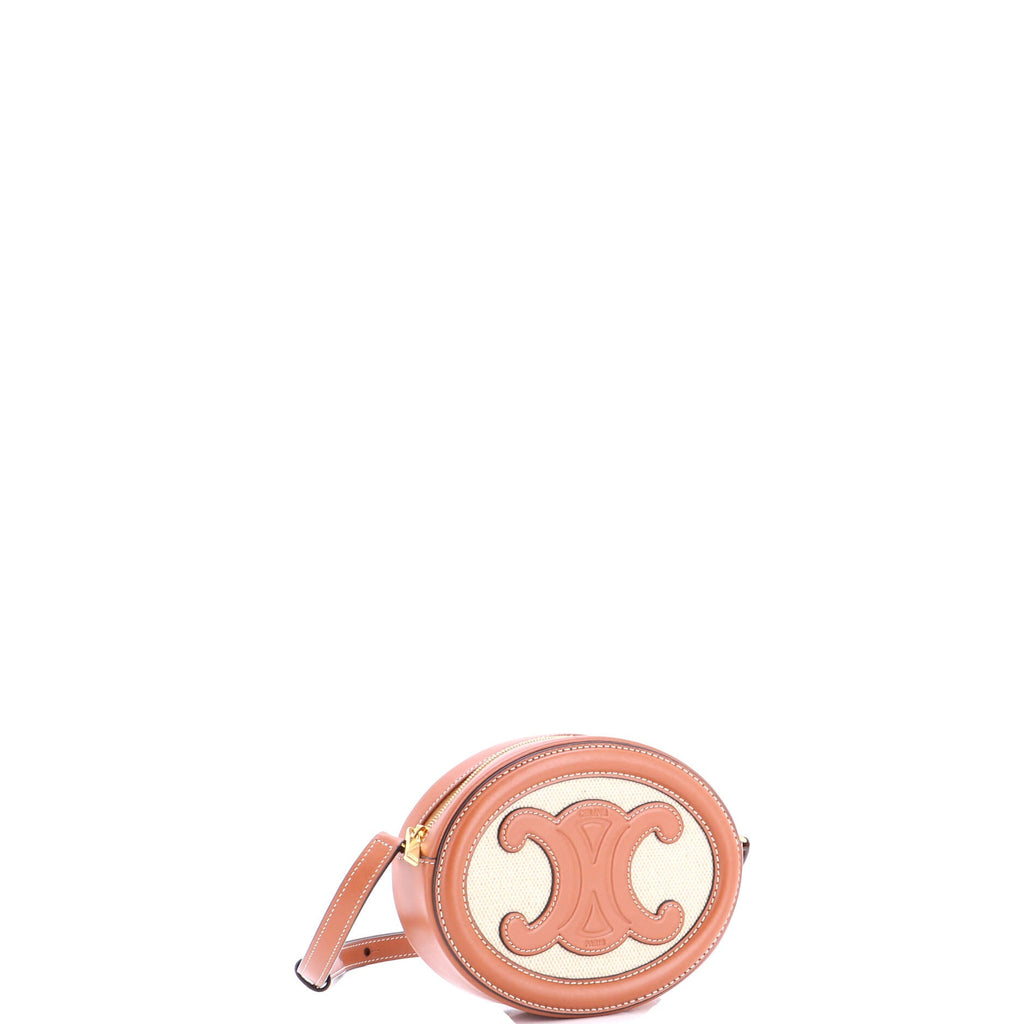 Triomphe Oval Crossbody Bag Canvas and Leather