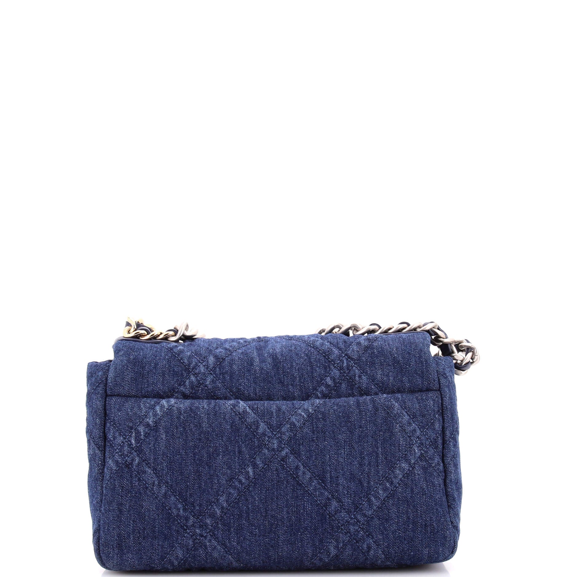 19 Flap Bag Quilted Denim Medium